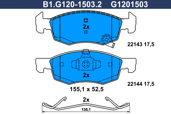 Brake Pad Set, disc brake (B1.G120-1503.2)