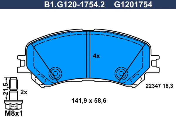 Brake Pad Set, disc brake (B1.G120-1754.2)