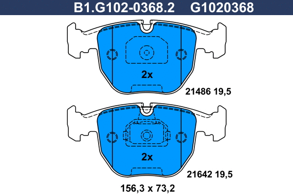 Brake Pad Set, disc brake (B1.G102-0368.2)