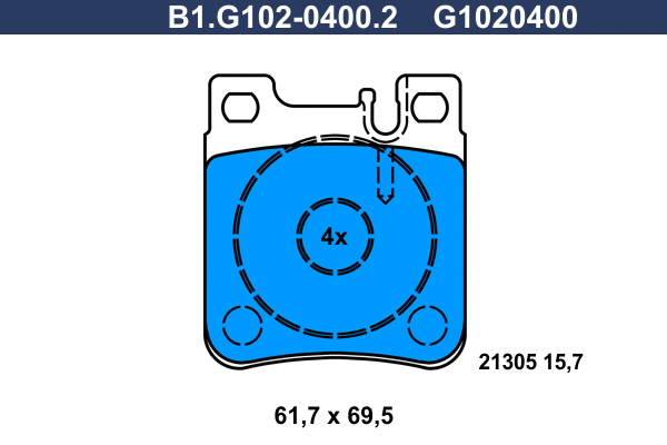 Brake Pad Set, disc brake (B1.G102-0400.2)