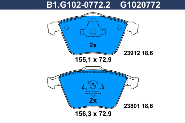 Brake Pad Set, disc brake (B1.G102-0772.2)
