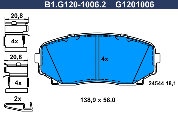 Brake Pad Set, disc brake (B1.G120-1006.2)