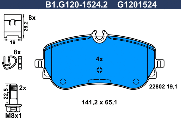 Brake Pad Set, disc brake (B1.G120-1524.2)