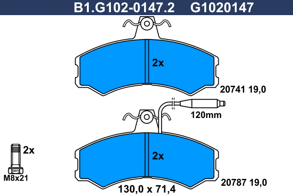 Brake Pad Set, disc brake (B1.G102-0147.2)