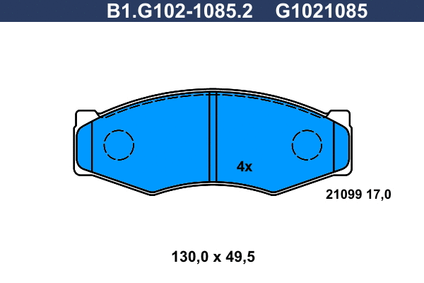 Brake Pad Set, disc brake (B1.G102-1085.2)