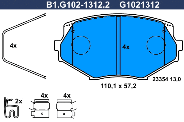Brake Pad Set, disc brake (B1.G102-1312.2)