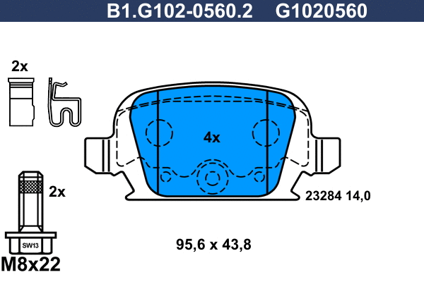 Brake Pad Set, disc brake (B1.G102-0560.2)