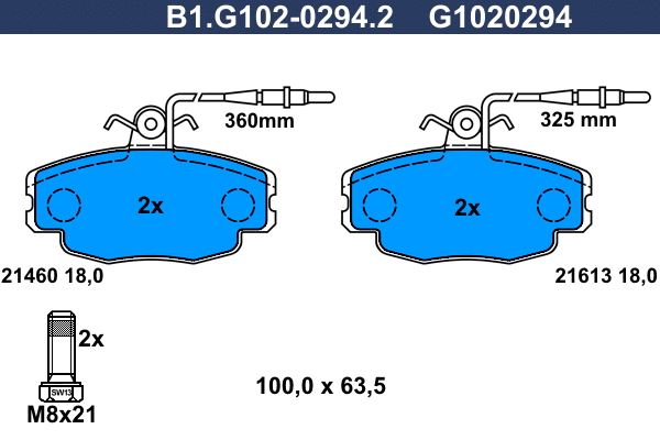 Brake Pad Set, disc brake (B1.G102-0294.2)