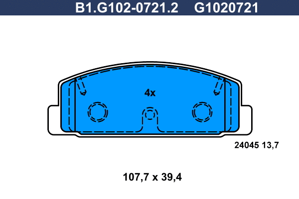 Brake Pad Set, disc brake (B1.G102-0721.2)