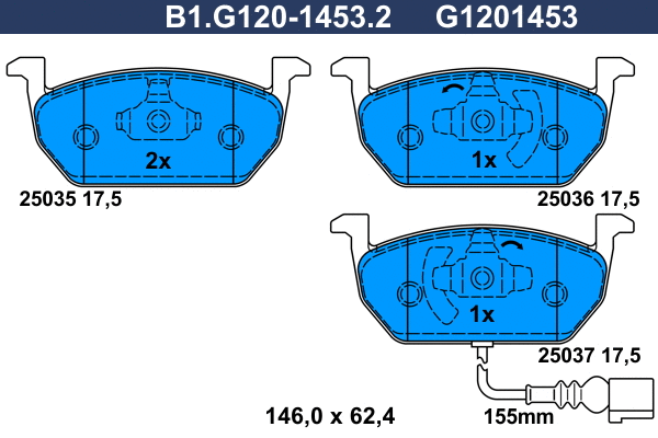 Brake Pad Set, disc brake (B1.G120-1453.2)