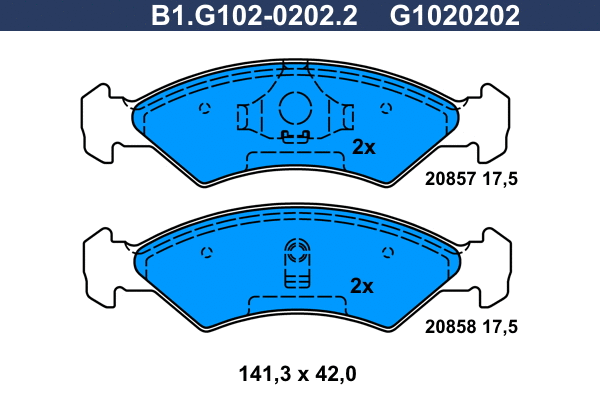 Brake Pad Set, disc brake (B1.G102-0202.2)