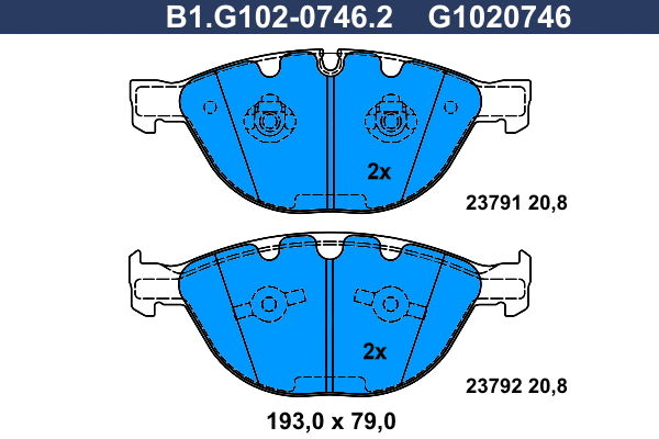 Brake Pad Set, disc brake (B1.G102-0746.2)