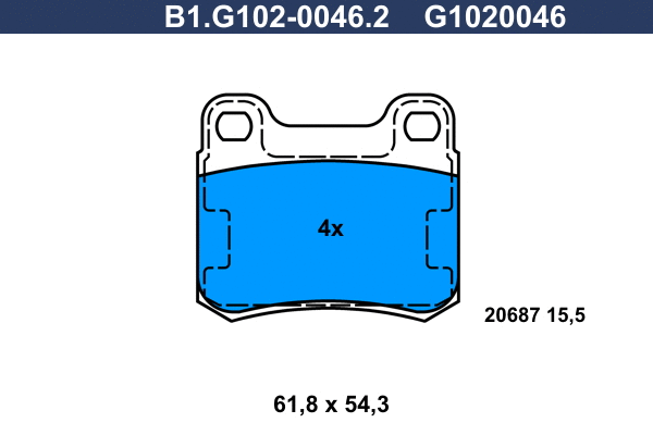 Brake Pad Set, disc brake (B1.G102-0046.2)