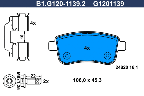 Brake Pad Set, disc brake (B1.G120-1139.2)
