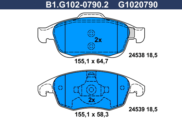Brake Pad Set, disc brake (B1.G102-0790.2)
