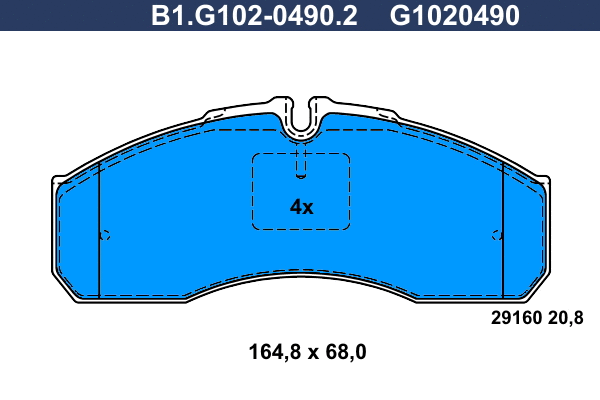 Brake Pad Set, disc brake (B1.G102-0490.2)