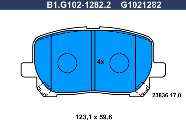 Brake Pad Set, disc brake (B1.G102-1282.2)