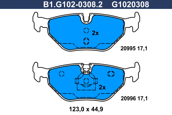 Brake Pad Set, disc brake (B1.G102-0308.2)