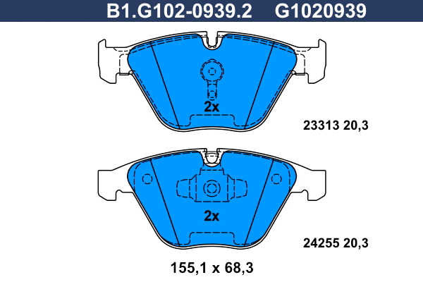 Brake Pad Set, disc brake (B1.G102-0939.2)