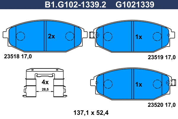 Brake Pad Set, disc brake (B1.G102-1339.2)