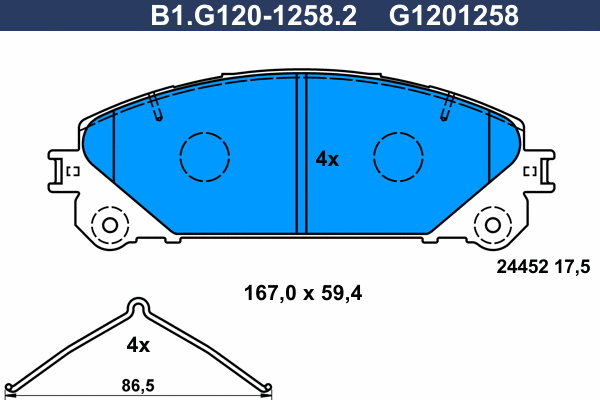 Brake Pad Set, disc brake (B1.G120-1258.2)