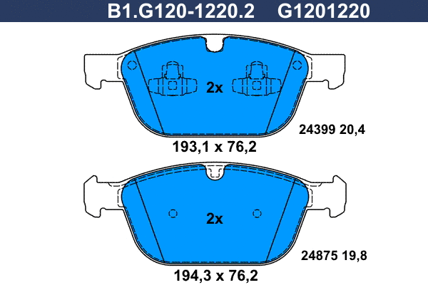 Brake Pad Set, disc brake (B1.G120-1220.2)
