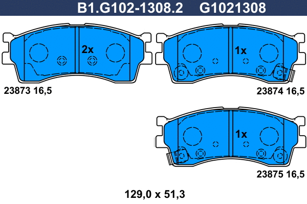 Brake Pad Set, disc brake (B1.G102-1308.2)