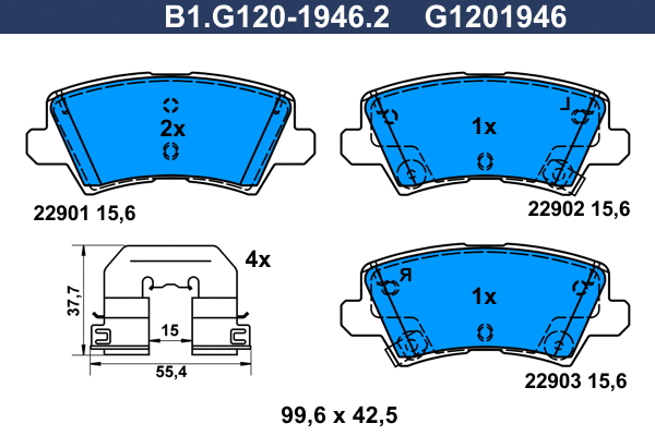 Brake Pad Set, disc brake (B1.G120-1946.2)