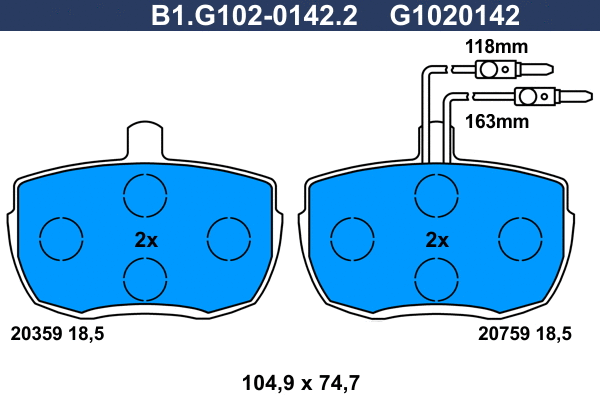 Brake Pad Set, disc brake (B1.G102-0142.2)