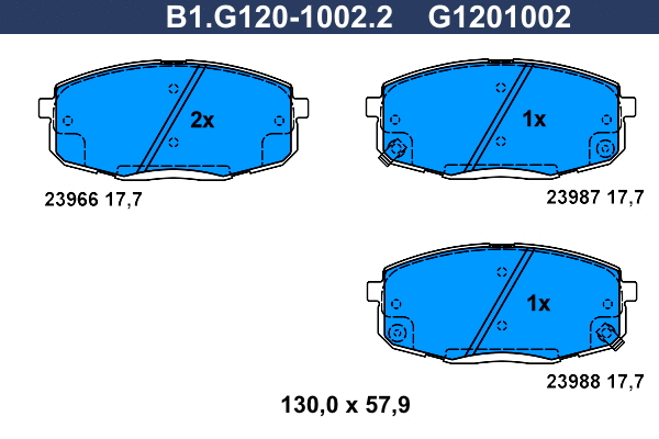 Brake Pad Set, disc brake (B1.G120-1002.2)