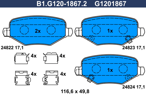 Brake Pad Set, disc brake (B1.G120-1867.2)