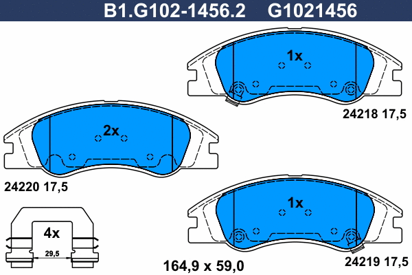 Brake Pad Set, disc brake (B1.G102-1456.2)