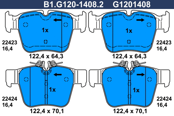 Brake Pad Set, disc brake (B1.G120-1408.2)