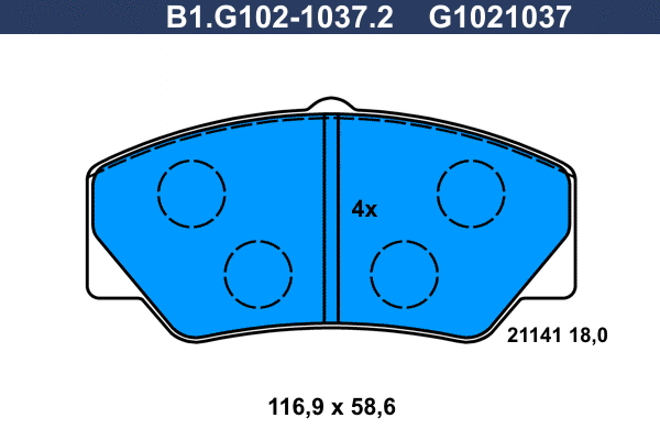 Brake Pad Set, disc brake (B1.G102-1037.2)