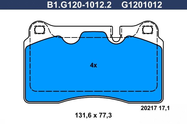 Brake Pad Set, disc brake (B1.G120-1012.2)