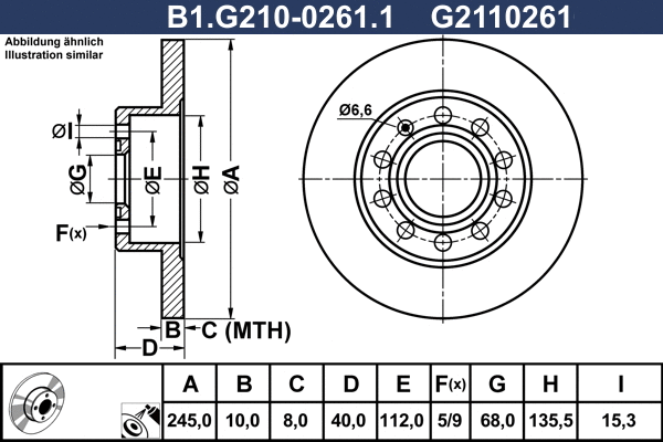 Brake Disc (B1.G210-0261.1)