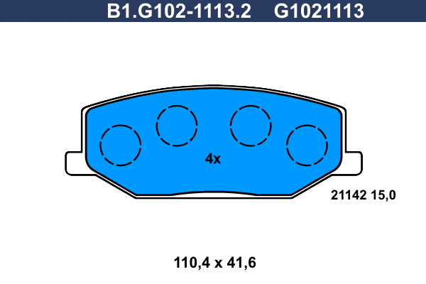 Brake Pad Set, disc brake (B1.G102-1113.2)