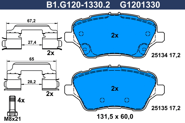 Brake Pad Set, disc brake (B1.G120-1330.2)