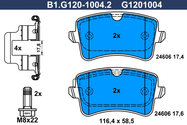 Brake Pad Set, disc brake (B1.G120-1004.2)