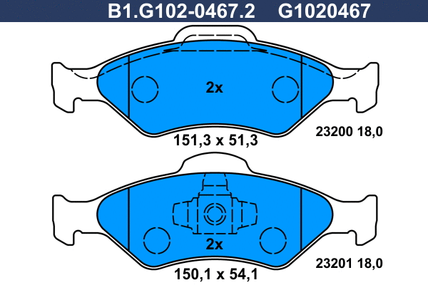 Brake Pad Set, disc brake (B1.G102-0467.2)