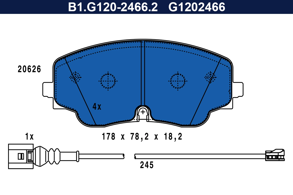 Brake Pad Set, disc brake (B1.G120-2466.2)