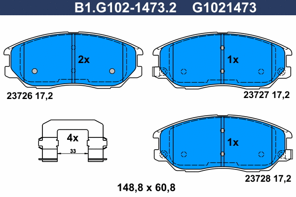 Brake Pad Set, disc brake (B1.G102-1473.2)