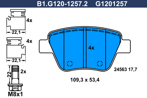 Brake Pad Set, disc brake (B1.G120-1257.2)