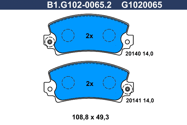 Brake Pad Set, disc brake (B1.G102-0065.2)