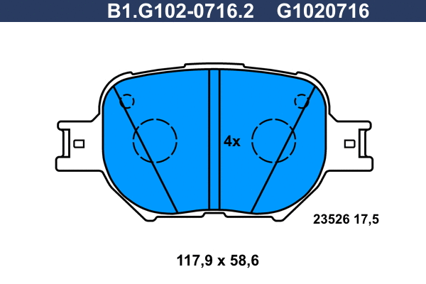 Brake Pad Set, disc brake (B1.G102-0716.2)