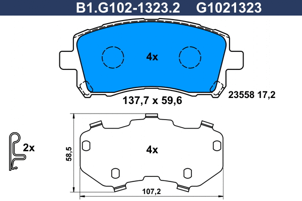 Brake Pad Set, disc brake (B1.G102-1323.2)