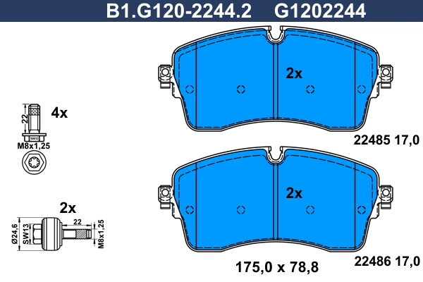 Brake Pad Set, disc brake (B1.G120-2244.2)