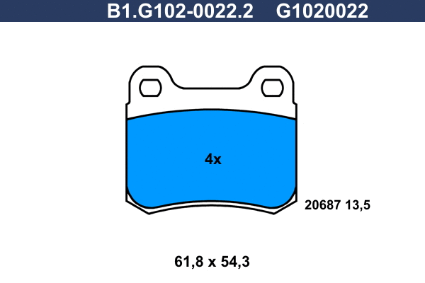 Brake Pad Set, disc brake (B1.G102-0022.2)