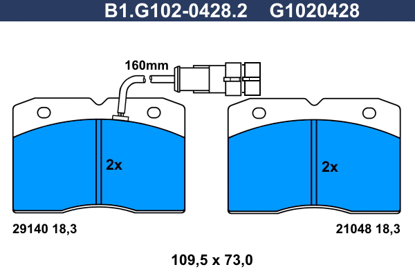 Brake Pad Set, disc brake (B1.G102-0428.2)