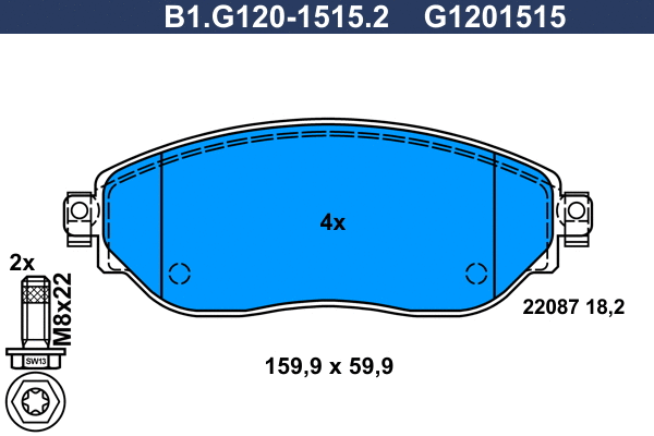 Brake Pad Set, disc brake (B1.G120-1515.2)